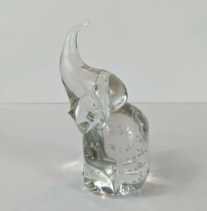 Tronco de burbujas controlado vidrio transparente bullicante elefante vidrio artístico buena suerte - Imagen 1 de 11