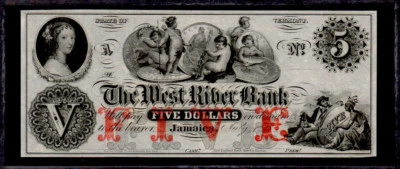 OBSOLETE $5 18__’s “Trade Dollar Coin note” Jamaica, VT Perfect Uncirculated Con - Image 1 of 3