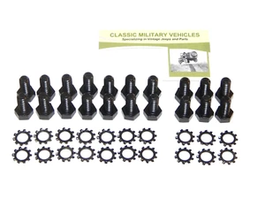 Willys CJ2A Oil Pan Bolt Set. Jeep Willys MB, M38A1, CJ3B, Ford GPW. L134 F134. - Picture 1 of 4