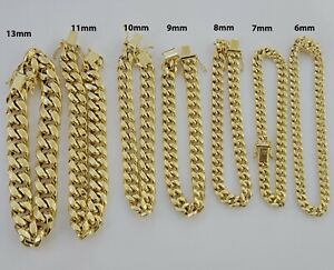 10k Yellow Gold Bracelet Miami Cuban Link 6mm-15mm 7.5"-9" REAL Real Gold Sale 