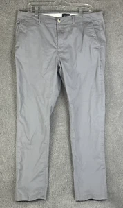 Ben Sherman Pants Mens 38x32 Gray Slim Fit Stretch Chino Casual Flat Front - Picture 1 of 12