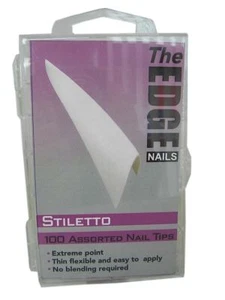 The Edge Stiletto French White Tips 100 Surtido puntiagudo no bien punta delgada - Imagen 1 de 1