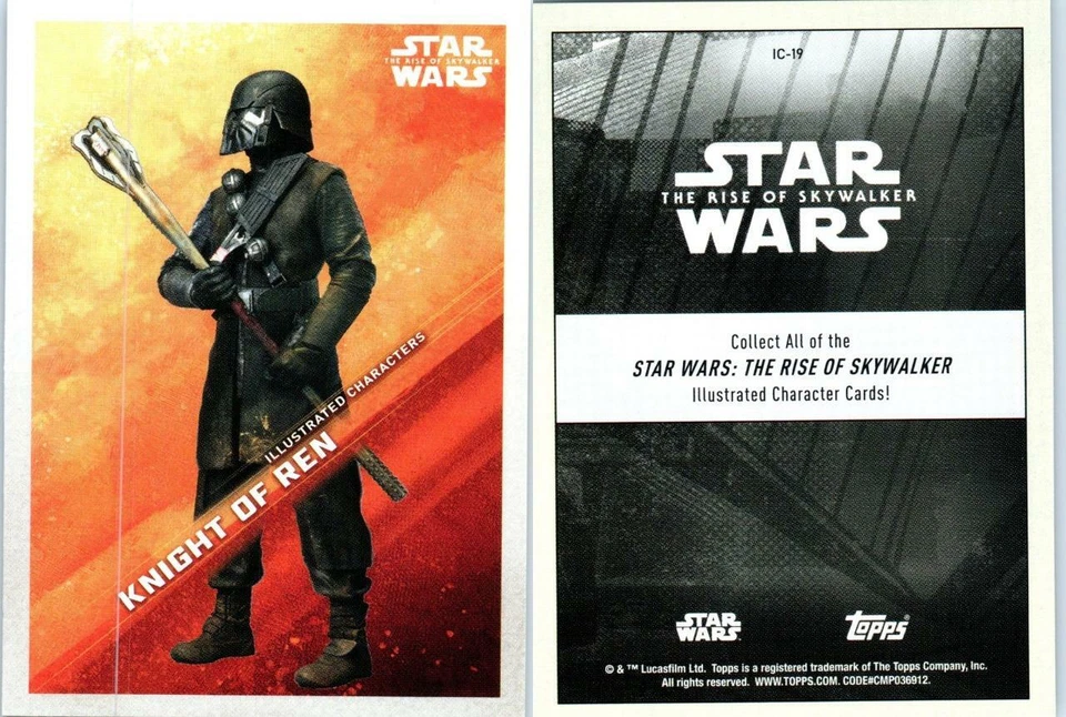 2019 STAR WARS THE RISE OF SKYWALKER ILLUSTRATED CHARACTER CARD IC-19 KNIGHT REN - Image 1 of 1