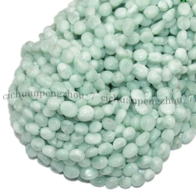 Cuentas sueltas de piedras preciosas irregulares de forma libre Larimar azul natural de 8-10 mm 15"" Foto 1 de 4