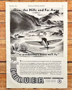 Culver Aircraft Wichita KS Vintage Print Ad 1941 - Picture 1 of 6