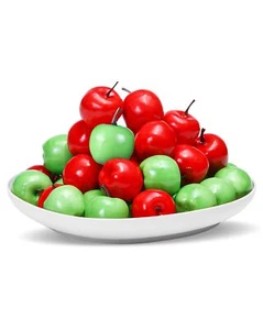 40 Mini Fake Apples Red Green Decor Kitchen Wedding Photography Props - Picture 1 of 9