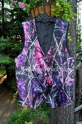 NEW SATIN Muddy Girl Camo Wedding Vest/MAN's Custom- Sizes-S,M,L,XL,2X,3X,4X - Image 1 of 4