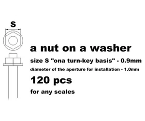 RESIN .9mm HEX NUT 'N STUD ON WASHER 120pcs for TAMIYA AOSHIMA DOYUSHA REVELL FU - Picture 1 of 1