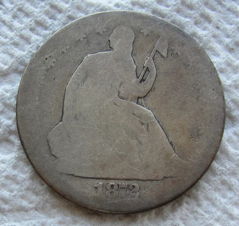 1872-CC Seated Liberty Silver Half Dollar Rare Key Date Carson City Mint Cleaned Cover