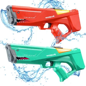 Kids Set of 2 Electric Water Gun 40ft Range 600ml Capacity Water Absorbent Toy - Picture 1 of 12