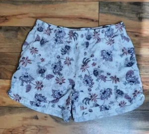 Maurices Womens High Rise Elastic Waist Pull On Linen Blend Shorts Size M Floral - Picture 1 of 9