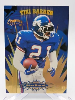 💥 1998  SkyBox Thunder #1SB Tiki Barber StarBurst; New York Giants - Image 1 of 2