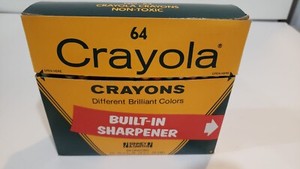 Vtg Crayola Crayons 64 with Sharpener Rare Indian Red + Retired - Mostly Unused