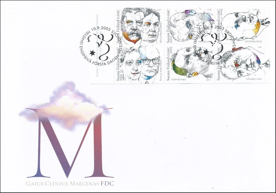 Famous Donors for Science and Culture Finland Mint FDC Sheet 2003 - Image 1 of 1
