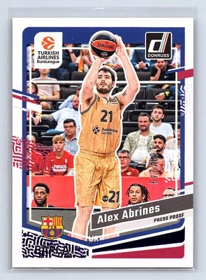Alex Abrines 2023-24 Donruss Turkish Airlines EuroLeague #109 Press Proof #/249 - Image 1 of 2