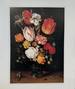 VTG "Flowers in a Glass Beaker" by Ambrosius Bosschaert, The Elder - Picture 1 of 9
