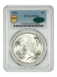 1923 $1 PCGS/CAC MS66 - Peace Dollar - Picture 1 of 4