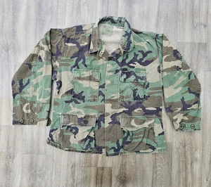 US Military Sz Medium Woodland Camouflage Jacket Green Camo American Apparel - Picture 1 of 11