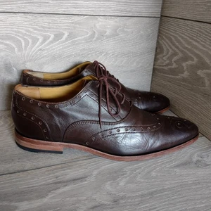 Men's Ted Baker Dark Brown Leather Brogue Formal Dress Shoes Size 7 - Picture 1 of 10