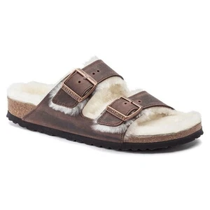 Sandalias Birkenstock Arizona Habana de cuero aceitado de piel de oveja USL11 EU42 1021049 - Imagen 1 de 7