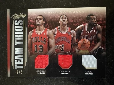 Parche usado triple juego 2012-13 Absolute Team Trios #2/5 Derrick Rose Noah Deng Foto 1 de 2