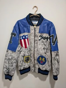 RARE Vintage 80s Troop LL Cool J Leather Varsity Bomber Jacket - SIZE LARGE - Picture 1 of 18