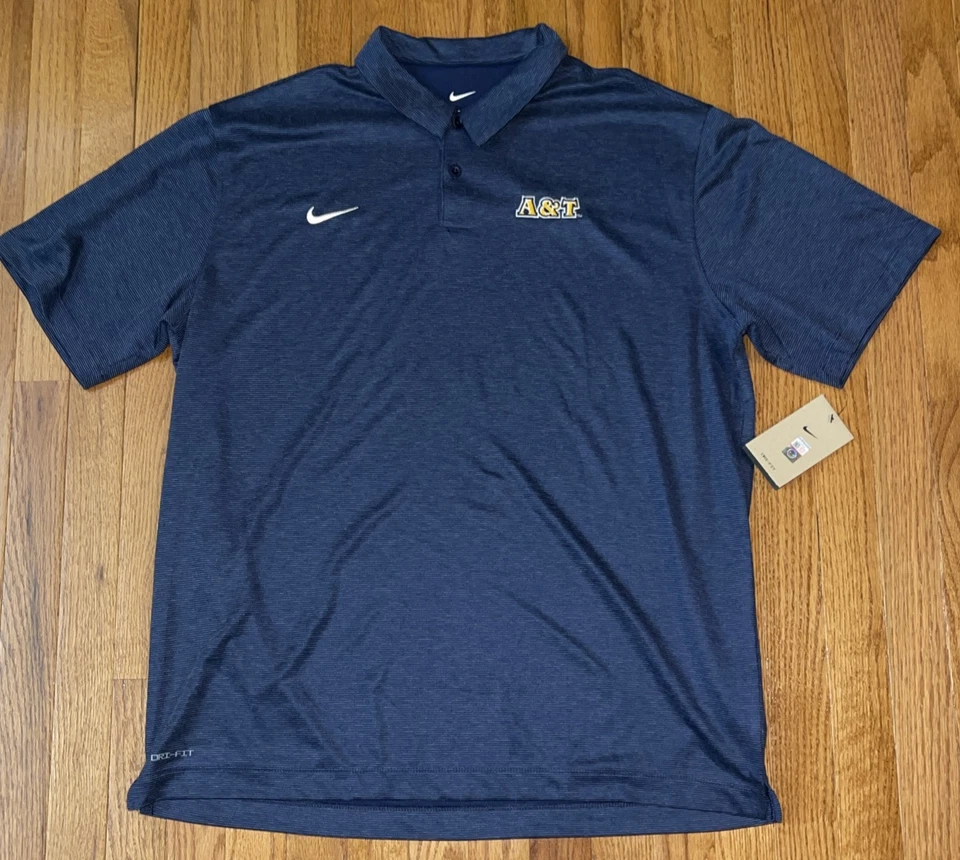 Nike Men's North Carolina A&T Aggies Aggie Blue HeatherDRI-FIT Polo NWT XL - Image 1 of 1