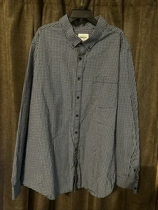 Camisa Goofellow 4XB Manga Larga Azul Claro Negra A Cuadros Abotonada VEUC - Imagen 1 de 3