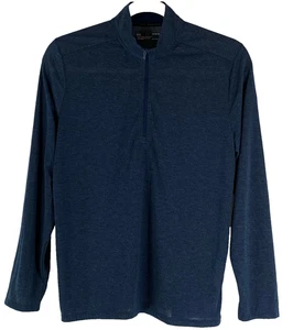 Under Armour Men' L Threadborne 1/2 Zip Long Sleeve Academy Blue Full Heather - Picture 1 of 9