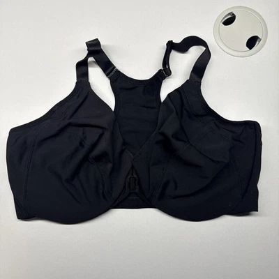 Sujetador Glamorise 36F negro cierre frontal Wonderwire con aros #1247 Foto 1 de 4