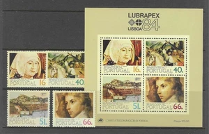 PORTUGAL MNH 1984 LUBRAPEX PAINTINGS SET SCOTT 1602-5a - Picture 1 of 1