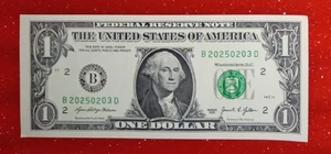 Birthday/Anniversary Note (Feb. 03, 2025) $1 Dollar Bill Fancy Serial B20250203D - Picture 1 of 2