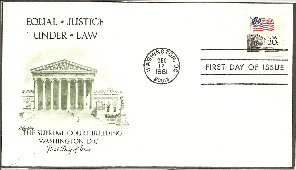 US SC# 1895 Flag- Court FDC. Coil, Artmaster Cachet. - Image 1 of 1