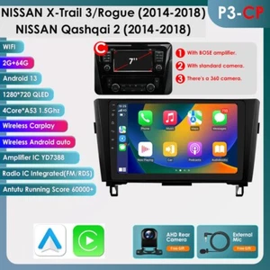 Radio CarPlay Android 13 10.1" GPS 2+64GB para Nissan Xtrail Qashqai Rogue 2014-18 - Imagen 1 de 16