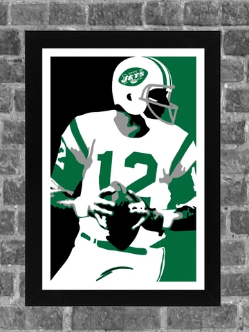 New York Jets Joe Namath Portrait Sports Print Art 11x17 Cover
