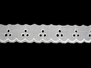 Ojales de encaje bordados de algodón blanco blanquecino de 1"" o 1,5"" nociones al por mayor - Imagen 1 de 6