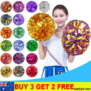 2PK Cheerleader Cheer Dance Handheld Poms Pom Party Football Club Cheerleading - Picture 1 of 32