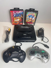 Sega Genesis 2 Console With Sonic Hedgehog & Aladdin Games Works!!