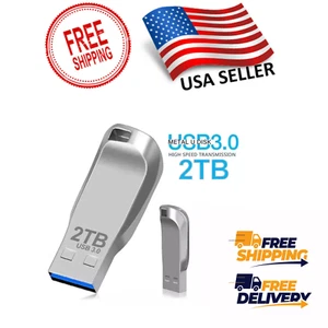 2TB USB 3.0 Flash Drive Thumb Drive, Metal USB 3.0 Type C/USB-A Memory - Picture 1 of 8
