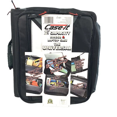 Case It Universal 2" 3 Ring Zipper Binder Laptop Tablet Holder LT-007 Black 8013 - Image 1 of 4