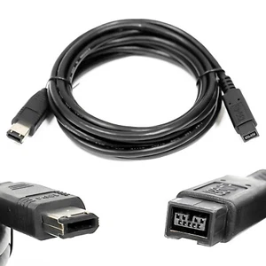 FireWire Kabel Stecker 6-pin - 9-pin IEEE 1394a bis 800 Mbps Camcorder Kamera 3m - Afbeelding 1 van 6