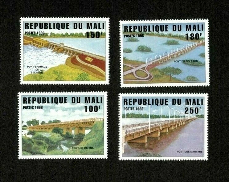 Mali 1997 - Bridges - Set of 4 Stamps - Scott #880-3 - MNH - Image 1 of 1