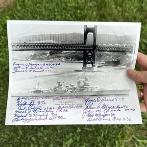 ORIGINAL USS Indianapolis Survivor Signed Ship Photograph 16 Survivor Signatures - Picture 1 of 2