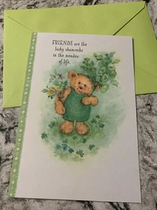 Saint Patrick’s Day Friend Bear 5.5”x8” Hallmark Mary Hamilton Greeting Card - Picture 1 of 11