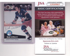 ROD GILBERT SIGNED 1991-92 PRO SET NHL AWARDS HOCKEY CARD SP #AC23 JSA AUTO COA