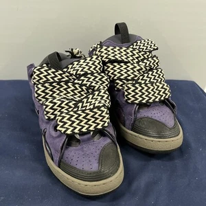 $970 Lanvin Women's US 5 /EU 36 Suede Curb Sneakers Raisin Purple RARE - Picture 1 of 12
