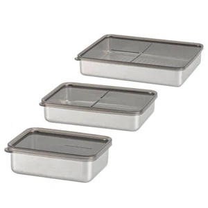 3Pcs Fridge Box Stainless Steel Food Box Food Container Large Capacity Storage - Picture 1 of 12