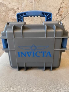 Invicta 3 Slot Collector Dive Case - Gray Impact Resistant w/ Blue Handle - Picture 1 of 2