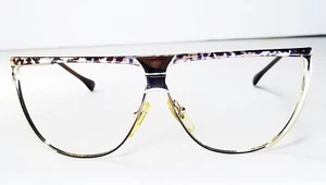 Laura Biagiotti T89 Gold Tortoise Vintage Flat Top Sunglass Frame Italy  - Picture 1 of 16
