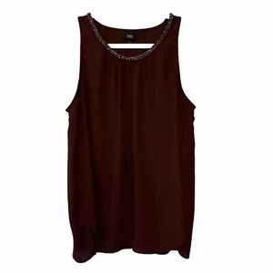 Mossimo Maroon Sequin Top M Scoop Neck - Picture 1 of 6